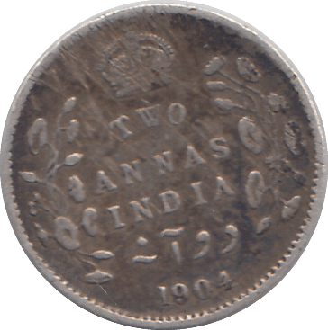 1904 TWO ANNAS INDIA - WORLD COINS - Cambridgeshire Coins