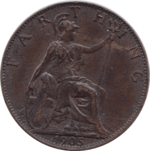 1905 FARTHING ( FINE ) - Farthing - Cambridgeshire Coins