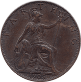 1905 FARTHING ( FINE ) - Farthing - Cambridgeshire Coins