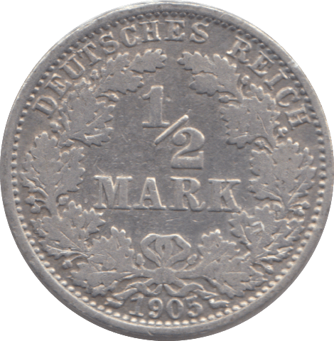 1905 GERMANY HALF MARK - SILVER WORLD COINS - Cambridgeshire Coins