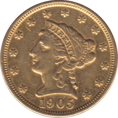 1905 GOLD TWO AND HALF DOLLARS USA - Gold World Coins - Cambridgeshire Coins