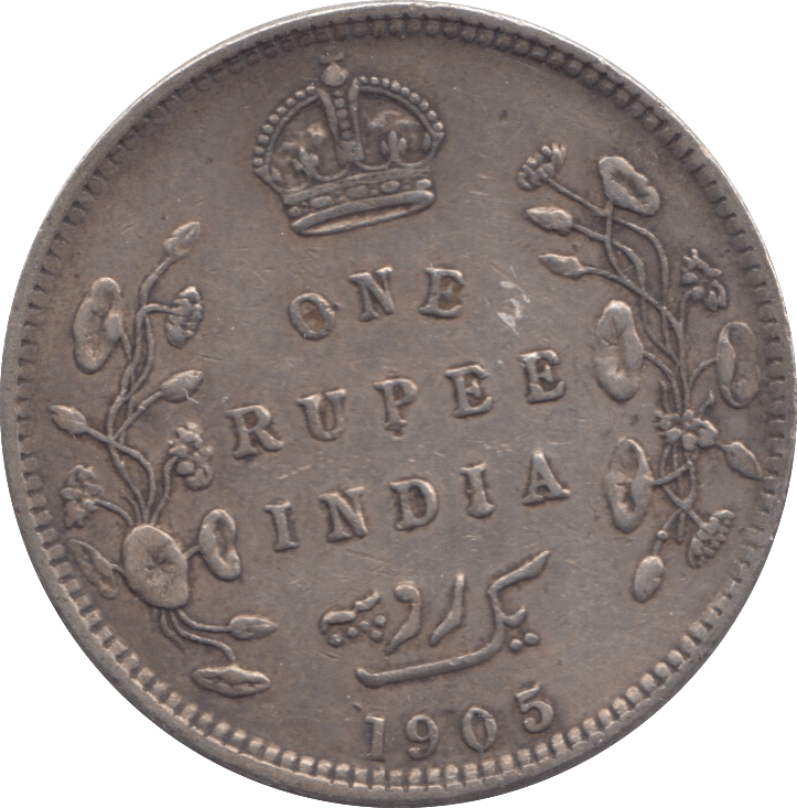1905 INDIA SILVER RUPEE - SILVER WORLD COINS - Cambridgeshire Coins