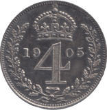 1905 MAUNDY FOURPENCE ( PROOF ) - MAUNDY FOURPENCE - Cambridgeshire Coins