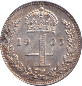 1905 MAUNDY FOURPENCE ( UNC ) - MAUNDY FOURPENCE - Cambridgeshire Coins