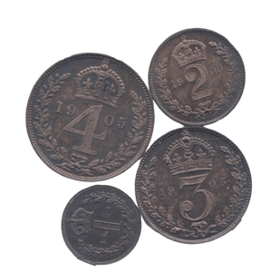 1905 MAUNDY SET EDWARD VII ( BU ) - Maundy Set - Cambridgeshire Coins