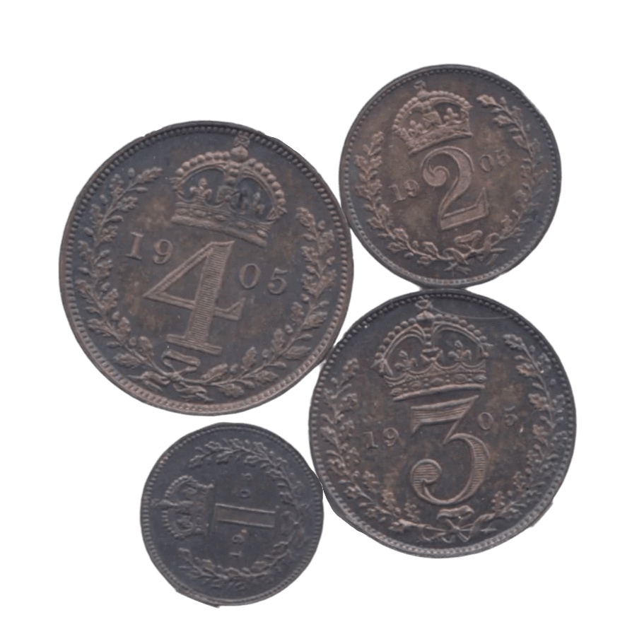 1905 MAUNDY SET EDWARD VII ( BU ) - Maundy Set - Cambridgeshire Coins