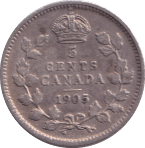 1905 SILVER 5 CENT CANADA - SILVER WORLD COINS - Cambridgeshire Coins