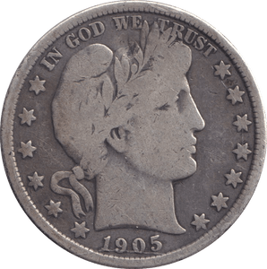 1905 SILVER HALF DOLLAR USA - SILVER WORLD COINS - Cambridgeshire Coins