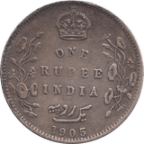1905 SILVER ONE RUPEE INDIA - SILVER WORLD COINS - Cambridgeshire Coins