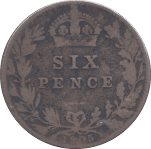 1905 SIXPENCE ( NF ) - SIXPENCE - Cambridgeshire Coins