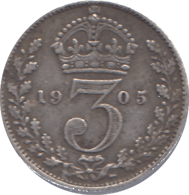 1905 THREEPENCE ( GVF ) - THREEPENCE - Cambridgeshire Coins