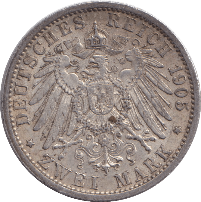 1905 TWO MARK BERLIN - SILVER WORLD COINS - Cambridgeshire Coins