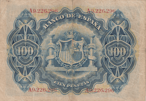 1906 100 PESTAS BANKNOTE SPAIN REF-1619 - WORLD BANKNOTES - Cambridgeshire Coins