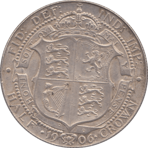 1906 HALFCROWN ( EF ) - Halfcrown - Cambridgeshire Coins
