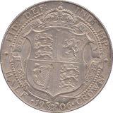 1906 HALFCROWN ( EF ) - Halfcrown - Cambridgeshire Coins