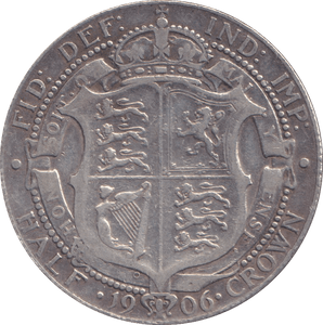 1906 HALFCROWN ( FINE ) - HALFCROWN - Cambridgeshire Coins