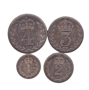 1906 MAUNDY SET EDWARD VII - Maundy Set - Cambridgeshire Coins