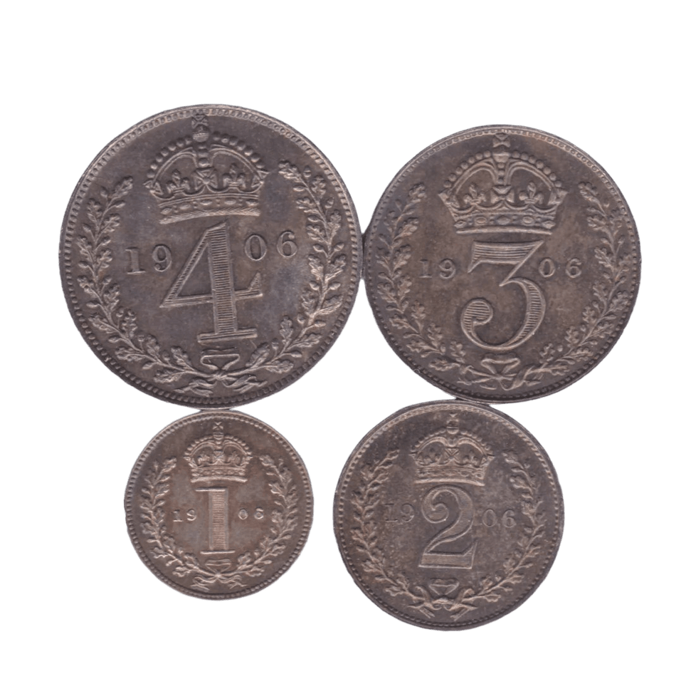 1906 MAUNDY SET EDWARD VII - Maundy Set - Cambridgeshire Coins