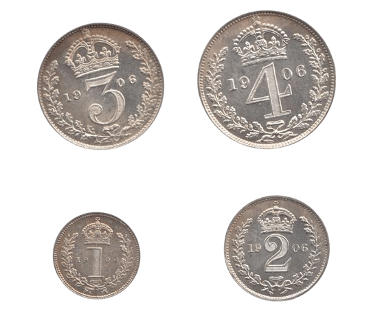 1906 MAUNDY SET EDWARD VII - Maundy Set - Cambridgeshire Coins