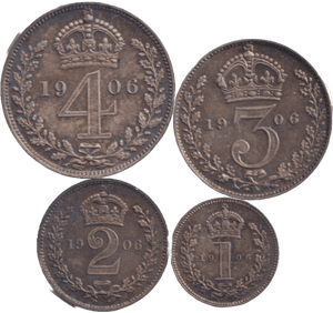 1906 MAUNDY SET EDWARD VII - Maundy Set - Cambridgeshire Coins