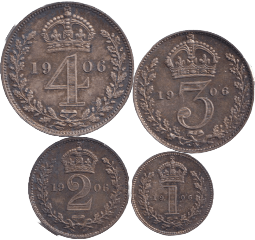 1906 MAUNDY SET EDWARD VII - Maundy Set - Cambridgeshire Coins