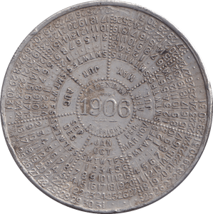 1906 METAL POLISH CALENDAR MEDAL - OTHER TOKENS - Cambridgeshire Coins