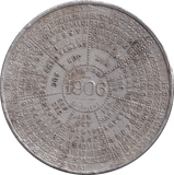 1906 METAL POLISH CALENDAR MEDAL - OTHER TOKENS - Cambridgeshire Coins