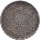 1906 SILVER 1/2 MARK GERMANY 2 - SILVER WORLD COINS - Cambridgeshire Coins