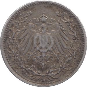 1906 SILVER 1/2 MARK GERMANY 3 - SILVER WORLD COINS - Cambridgeshire Coins