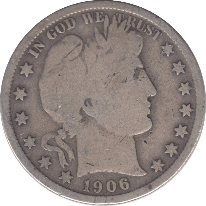 1906 SILVER HALF DOLLAR USA - SILVER WORLD COINS - Cambridgeshire Coins