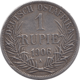 1906 SILVER ONE RUPEE GERMAN EAST AFRICA - WORLD COINS - Cambridgeshire Coins