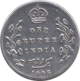 1906 SILVER ONE RUPEE INDIA - SILVER WORLD COINS - Cambridgeshire Coins