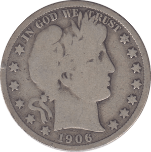 1906 SILVER USA HALF DOLLAR DENVER MINT - SILVER WORLD COINS - Cambridgeshire Coins