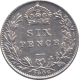 1906 SIXPENCE ( EF ) - SIXPENCE - Cambridgeshire Coins