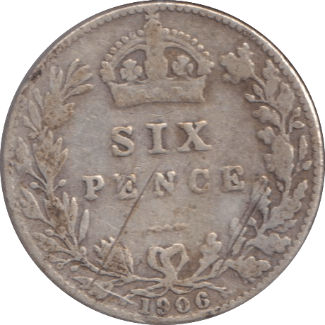 1906 SIXPENCE ( FINE ) - SIXPENCE - Cambridgeshire Coins