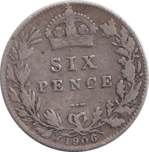 1906 SIXPENCE ( NF ) - SIXPENCE - Cambridgeshire Coins