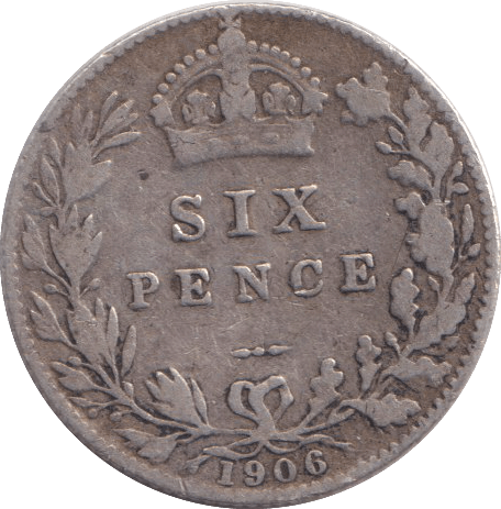 1906 SIXPENCE ( NF ) - SIXPENCE - Cambridgeshire Coins