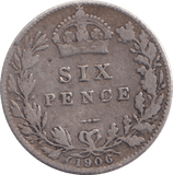 1906 SIXPENCE ( NF ) - SIXPENCE - Cambridgeshire Coins