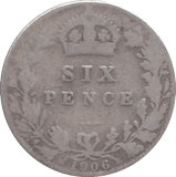 1906 SIXPENCE ( NF ) - SIXPENCE - Cambridgeshire Coins