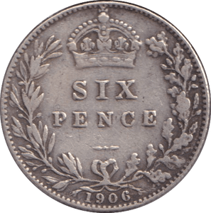 1906 SIXPENCE ( NF ) - SIXPENCE - Cambridgeshire Coins