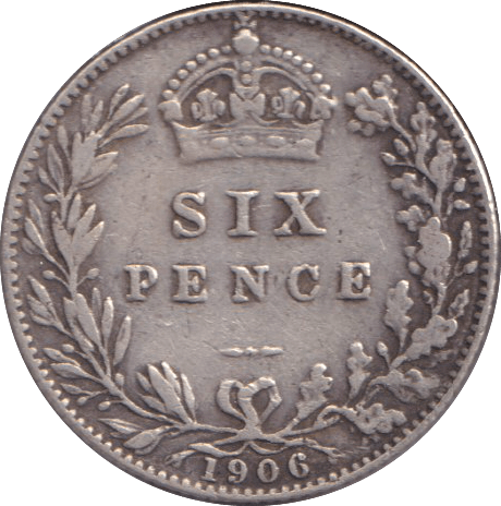 1906 SIXPENCE ( NF ) - SIXPENCE - Cambridgeshire Coins