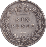 1906 SIXPENCE ( NF ) - SIXPENCE - Cambridgeshire Coins