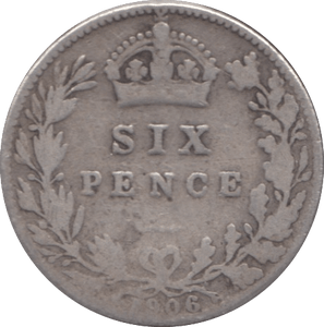 1906 SIXPENCE ( NF ) - SIXPENCE - Cambridgeshire Coins