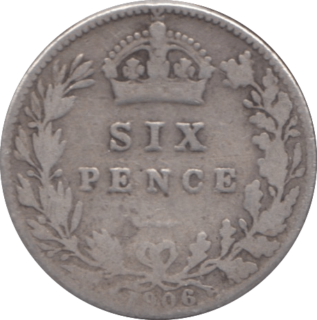 1906 SIXPENCE ( NF ) - SIXPENCE - Cambridgeshire Coins