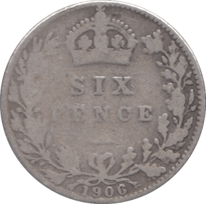 1906 SIXPENCE ( NF ) - SIXPENCE - Cambridgeshire Coins
