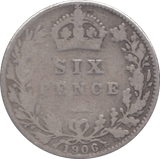 1906 SIXPENCE ( NF ) - SIXPENCE - Cambridgeshire Coins