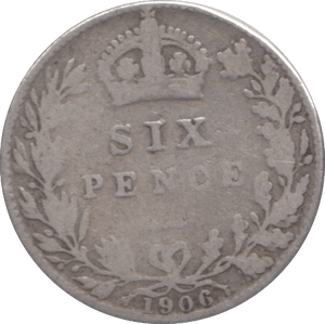 1906 SIXPENCE ( NF ) - SIXPENCE - Cambridgeshire Coins