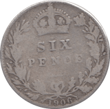 1906 SIXPENCE ( NF ) - SIXPENCE - Cambridgeshire Coins