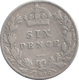 1906 SIXPENCE ( NF ) - SIXPENCE - Cambridgeshire Coins