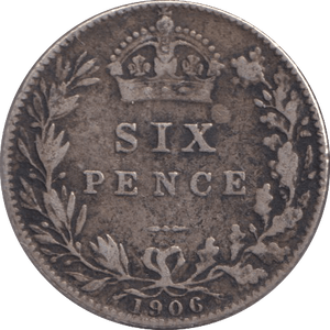 1906 SIXPENCE ( NF ) - SIXPENCE - Cambridgeshire Coins